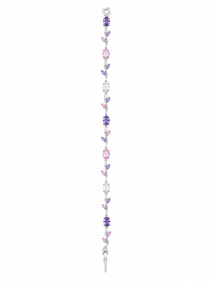 925 Sterling Silver Tulip Bracelet - Silver Finish - front view