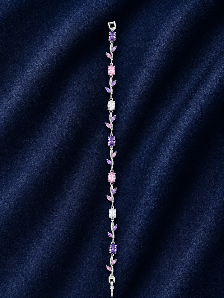925 Sterling Silver Tulip Bracelet - Silver Finish - alternate view