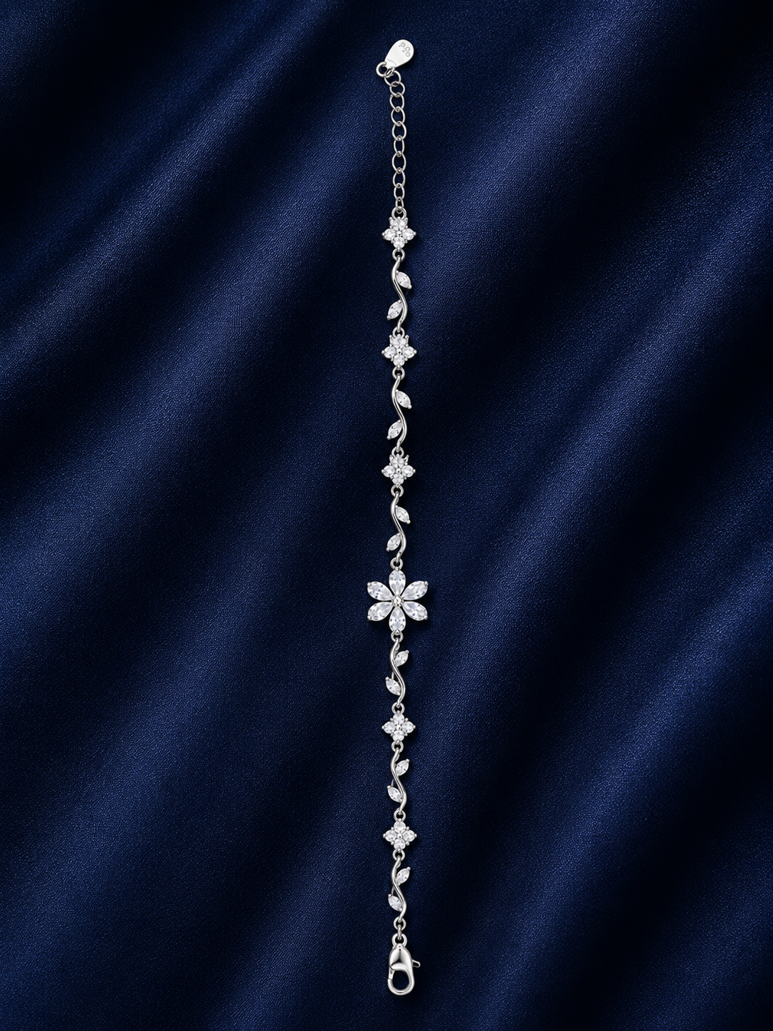 925 Sterling Silver White Bracelet - Silver Finish - alternate view