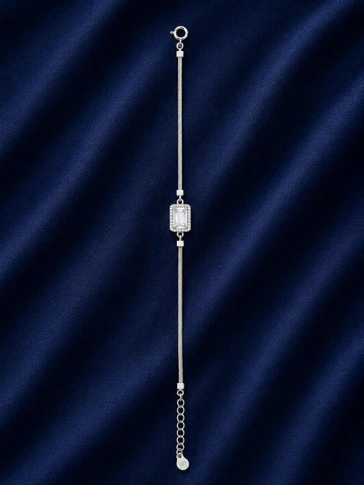 925 Sterling Silver Classic Tennis Bracelet - Silver Finish - alternate view