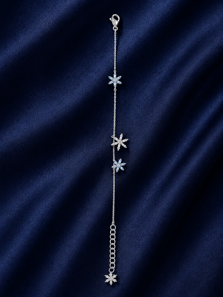 925 Sterling Silver Bracelet With Anklet Bracelet - Silver Finish - alternate view