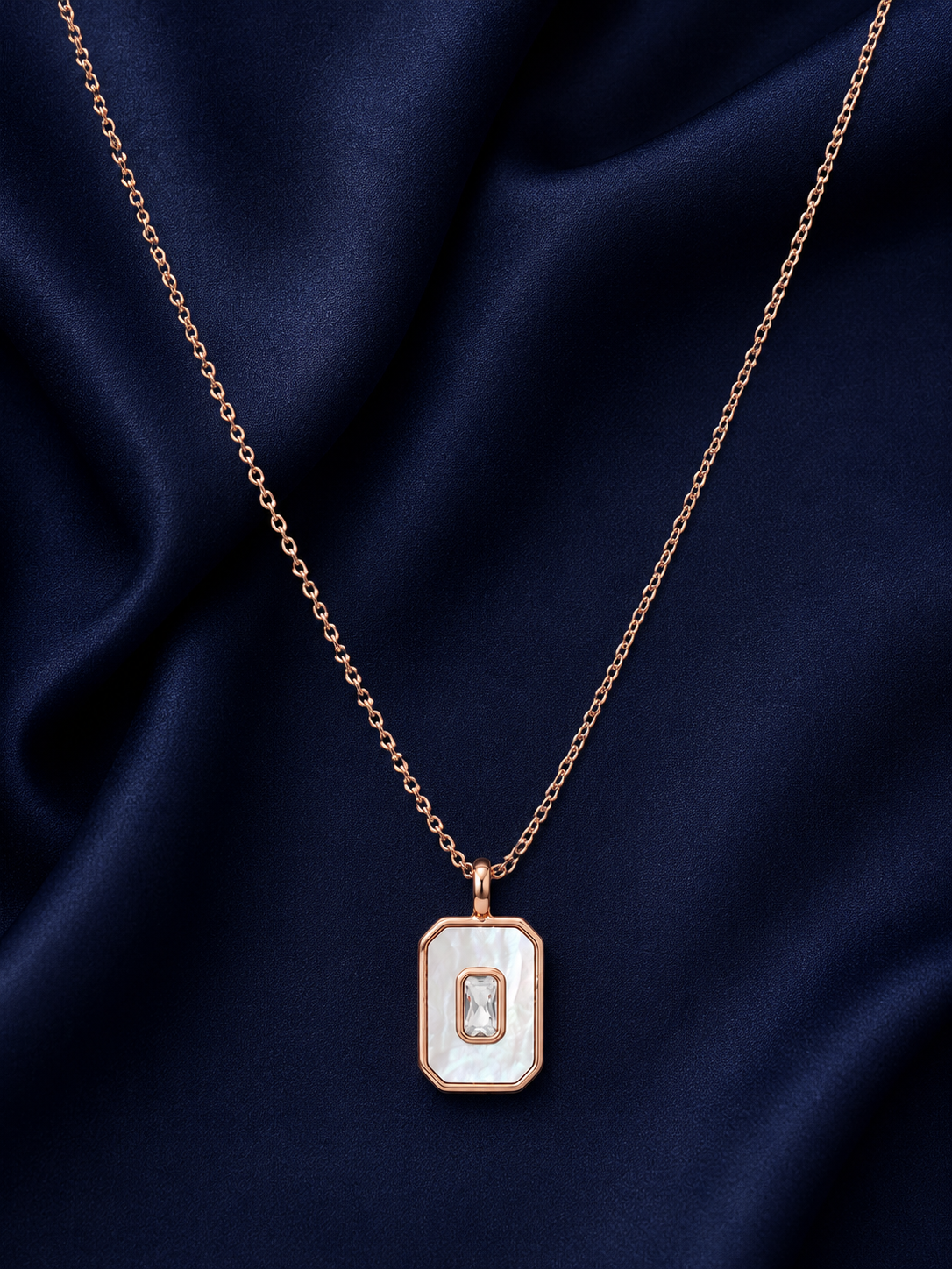 925 Sterling Silver Rose Gold Chain Pendant