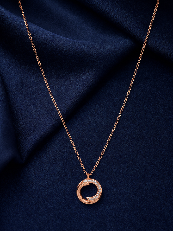 925 Sterling Silver Rose Gold Chain Pendant