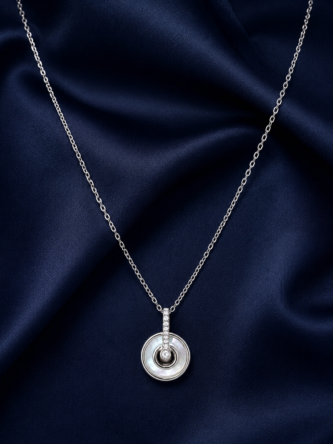 925 Sterling Silver Mixed Silver & Rose Gold Chain Pendant