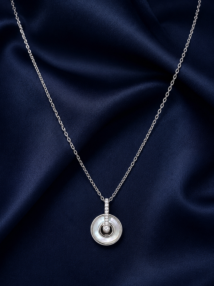 925 Sterling Silver Mixed Silver & Rose Gold Chain Pendant