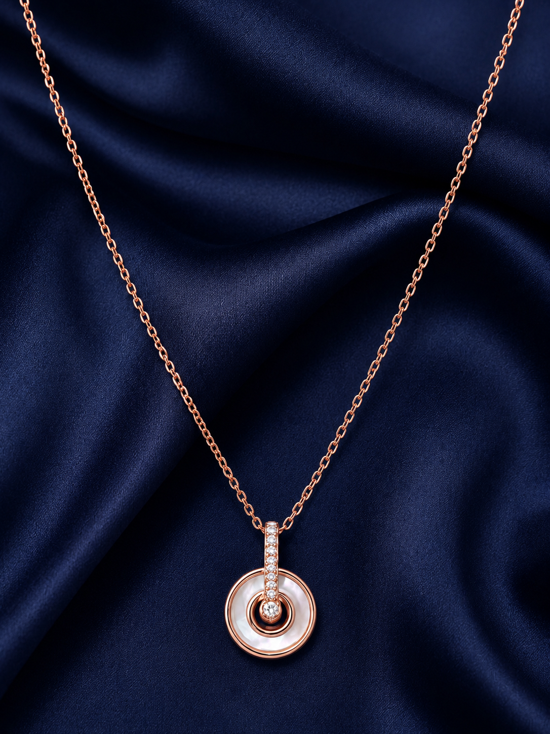 925 Sterling Silver Mixed Silver & Rose Gold Chain Pendant