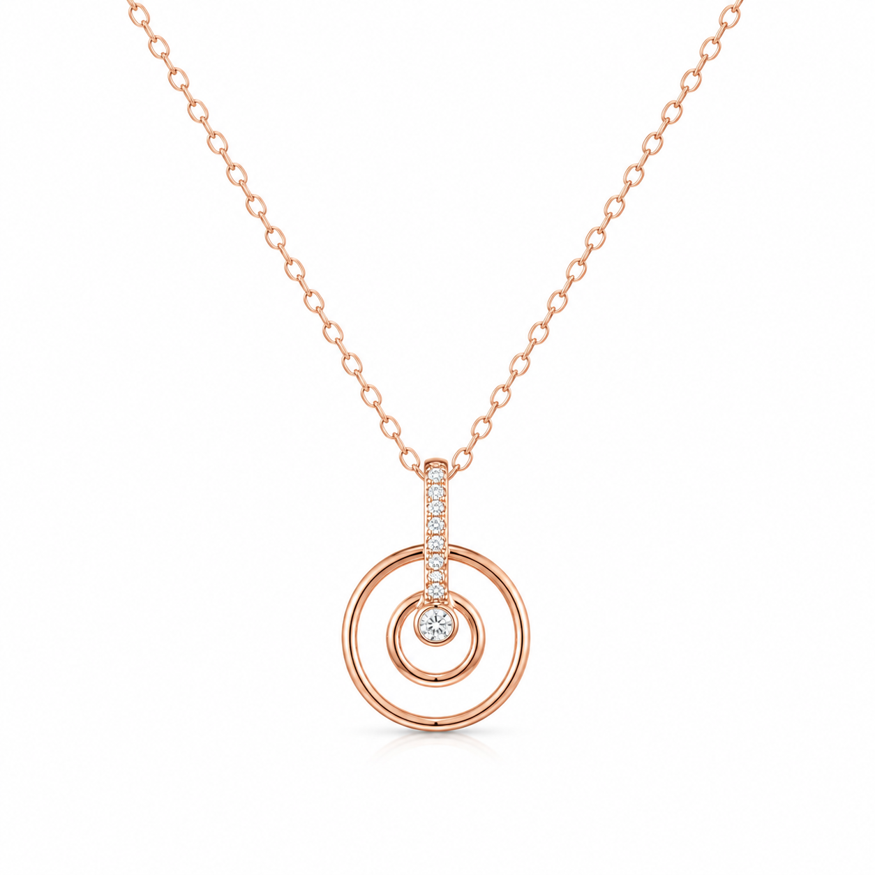 925 Sterling Silver Mixed Silver & Rose Gold Chain Pendant