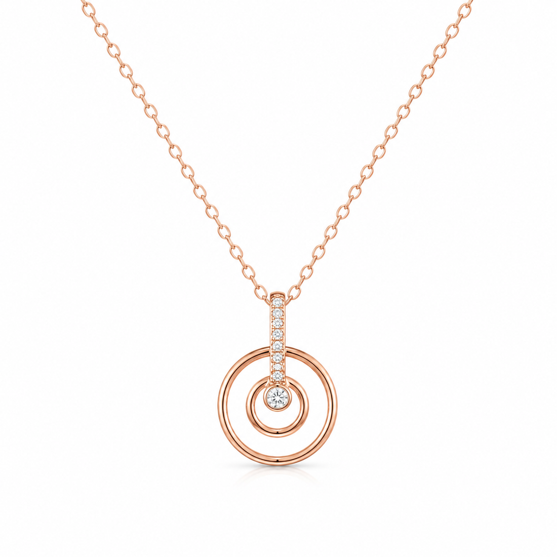 925 Sterling Silver Mixed Silver & Rose Gold Chain Pendant