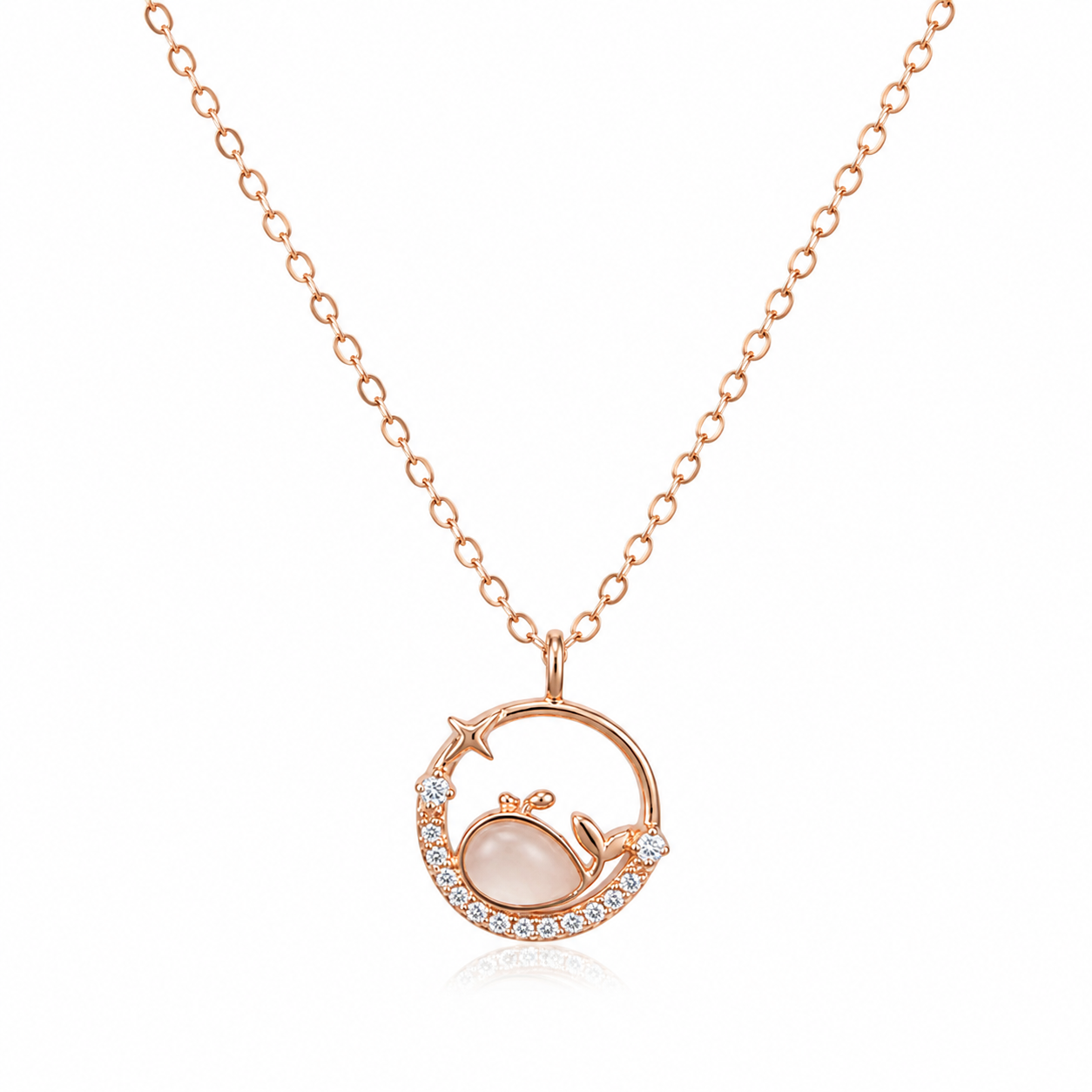 925 Sterling Silver Mixed Silver & Rose Gold Chain Pendant