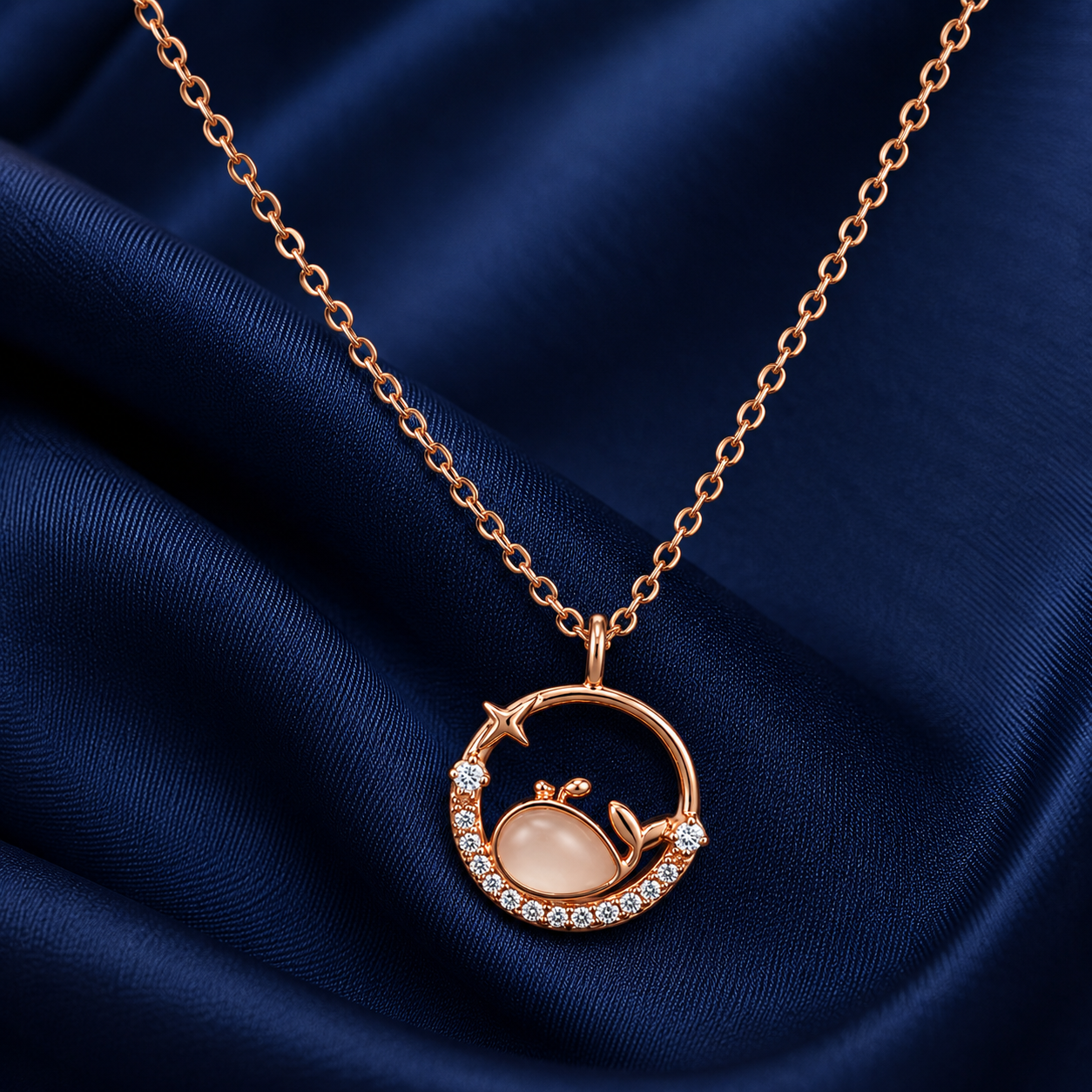 925 Sterling Silver Mixed Silver & Rose Gold Chain Pendant