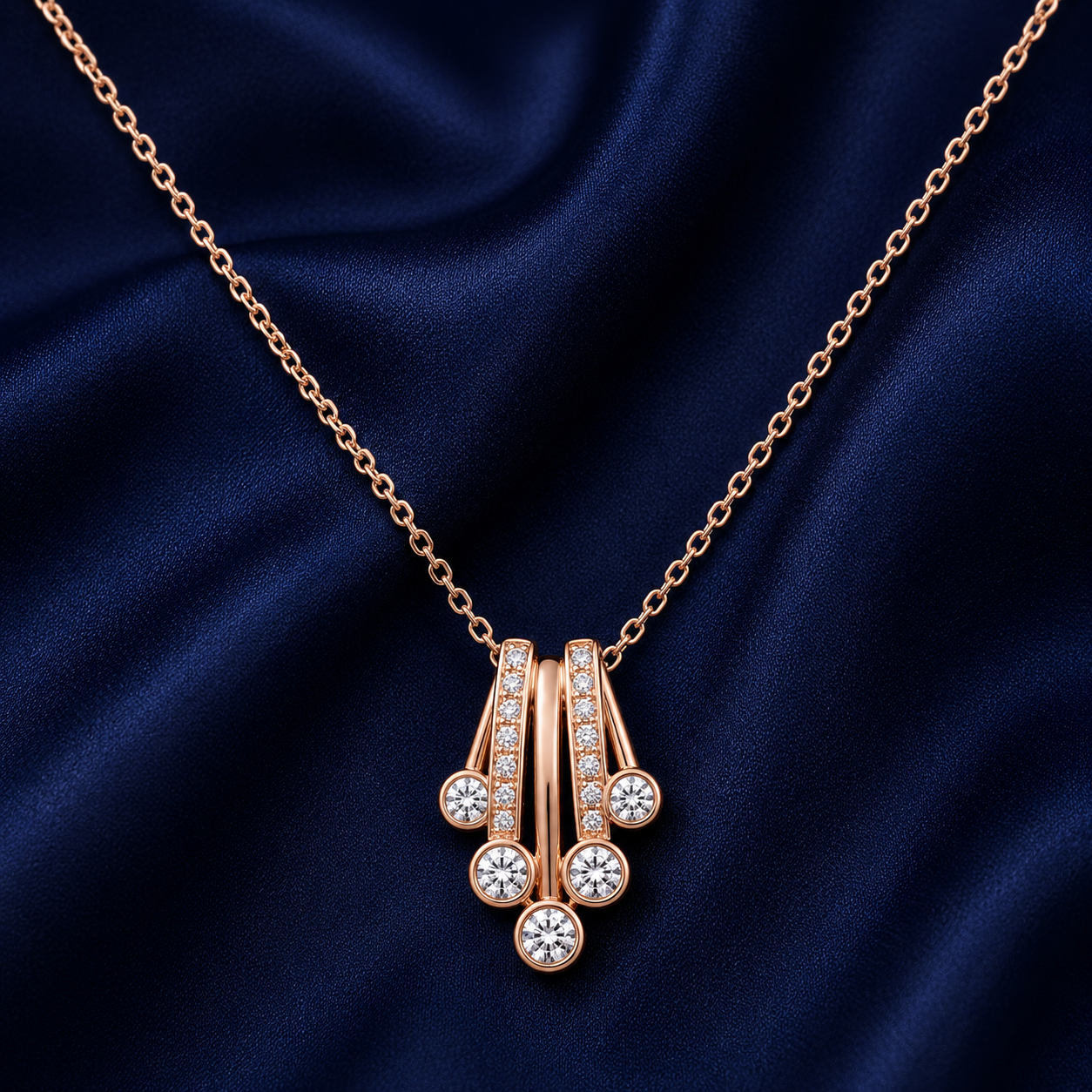 925 Sterling Silver Mixed Silver & Rose Gold Chain Pendant