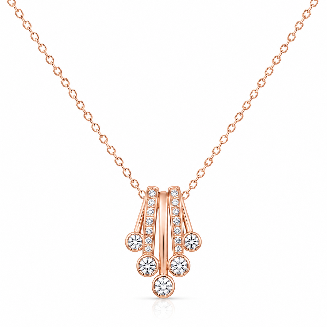 925 Sterling Silver Mixed Silver & Rose Gold Chain Pendant