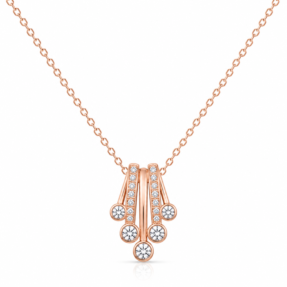 925 Sterling Silver Mixed Silver & Rose Gold Chain Pendant