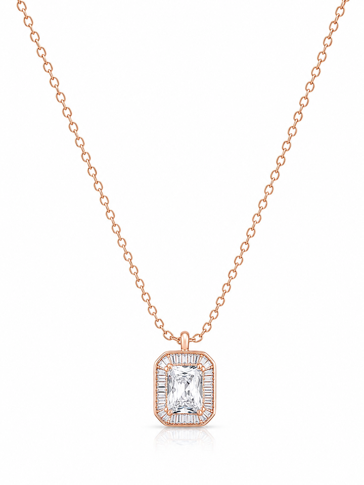 925 Sterling Silver Mixed Silver & Rose Gold Chain Pendant