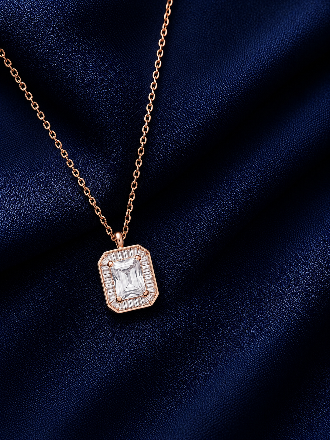 925 Sterling Silver Mixed Silver & Rose Gold Chain Pendant