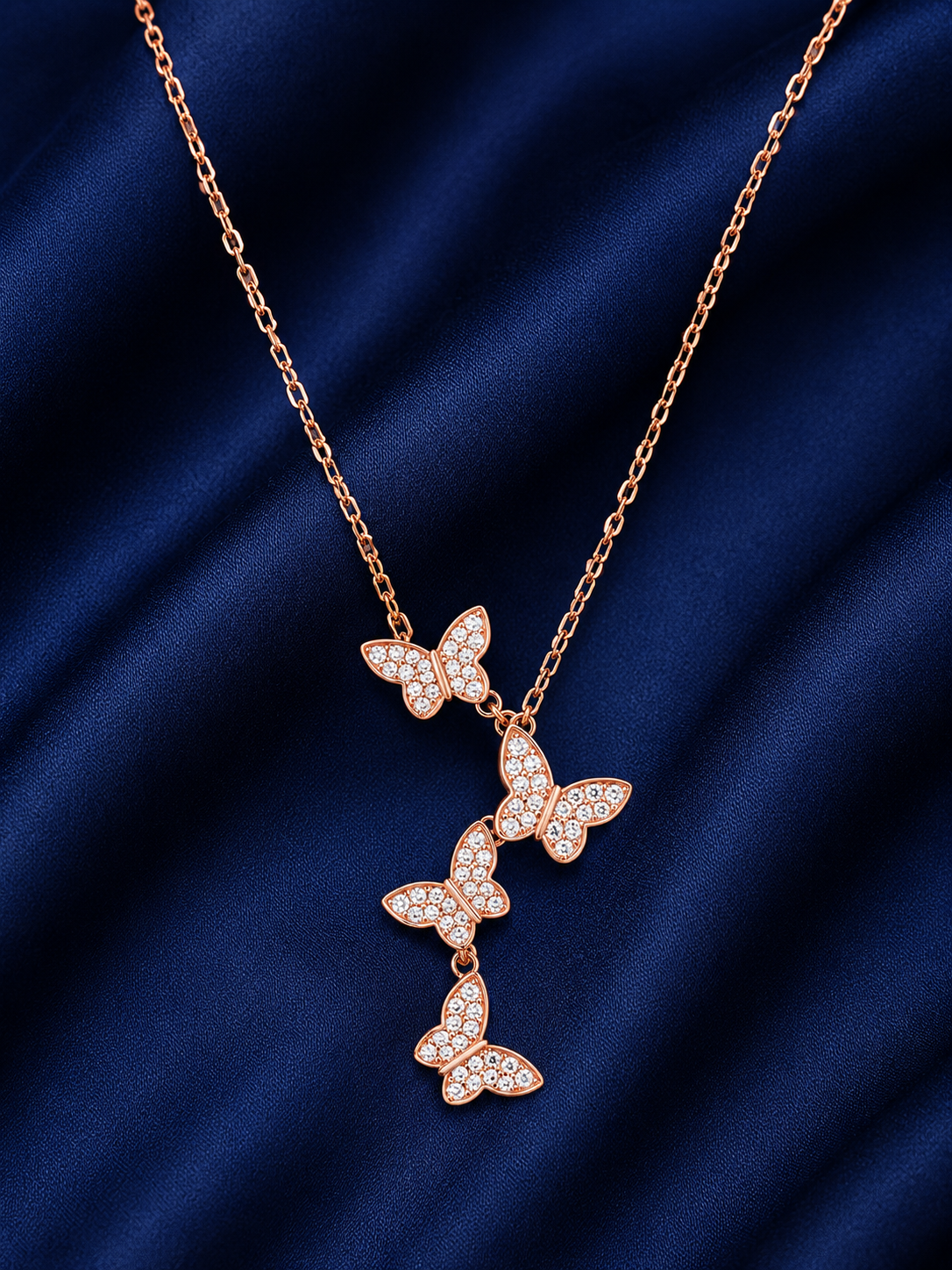 925 Sterling Silver Mixed Silver & Rose Gold Chain Pendant