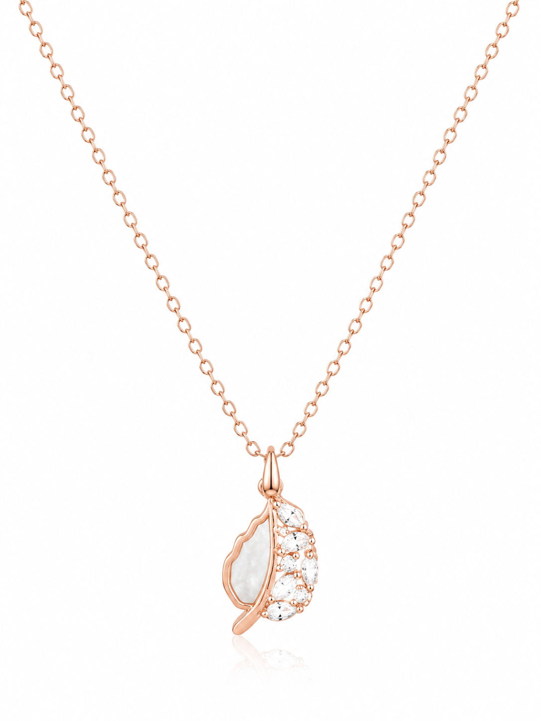 925 Sterling Silver Rose Gold Chain Pendant