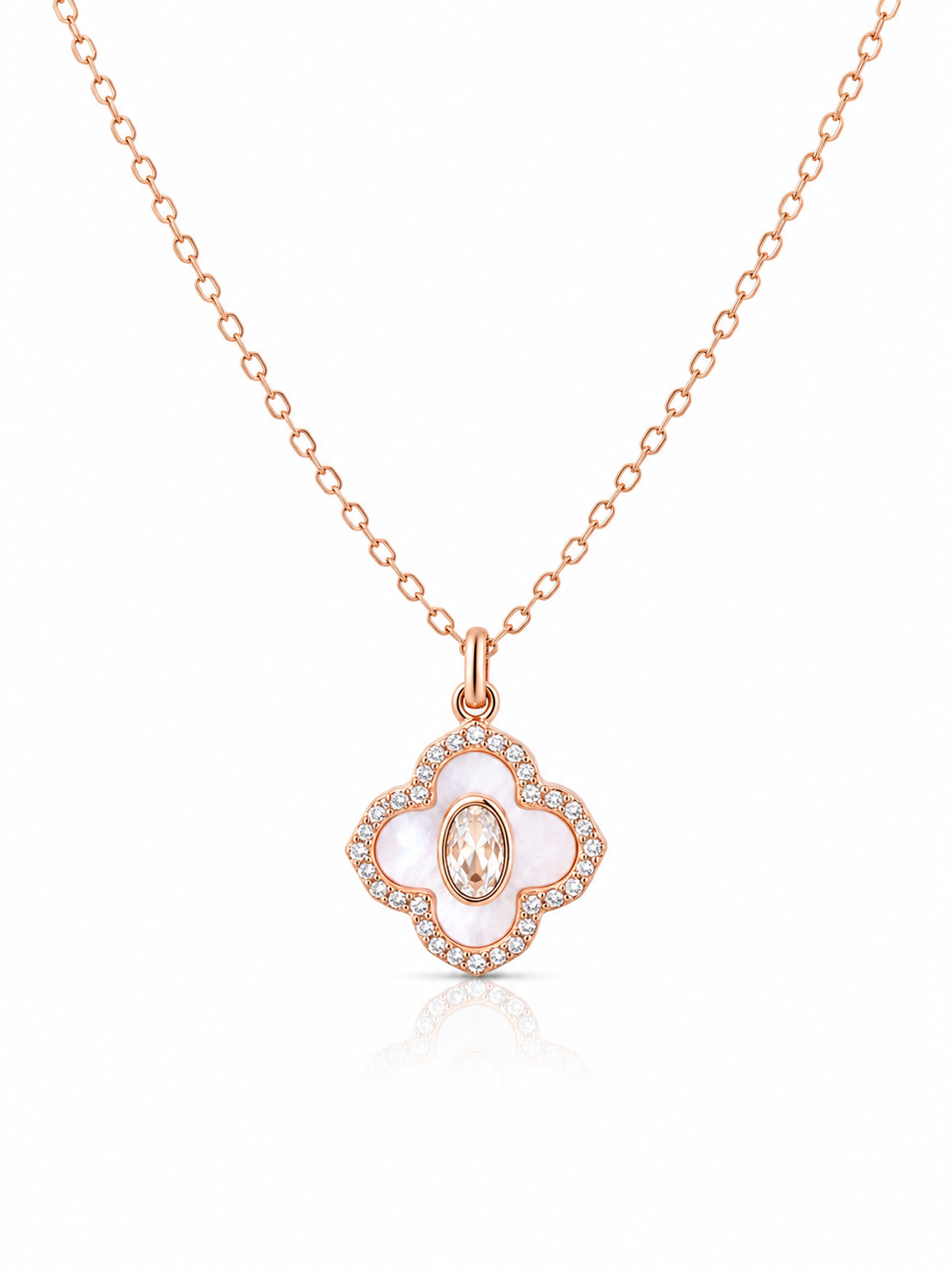 925 Sterling Silver Rose Gold Chain Pendant