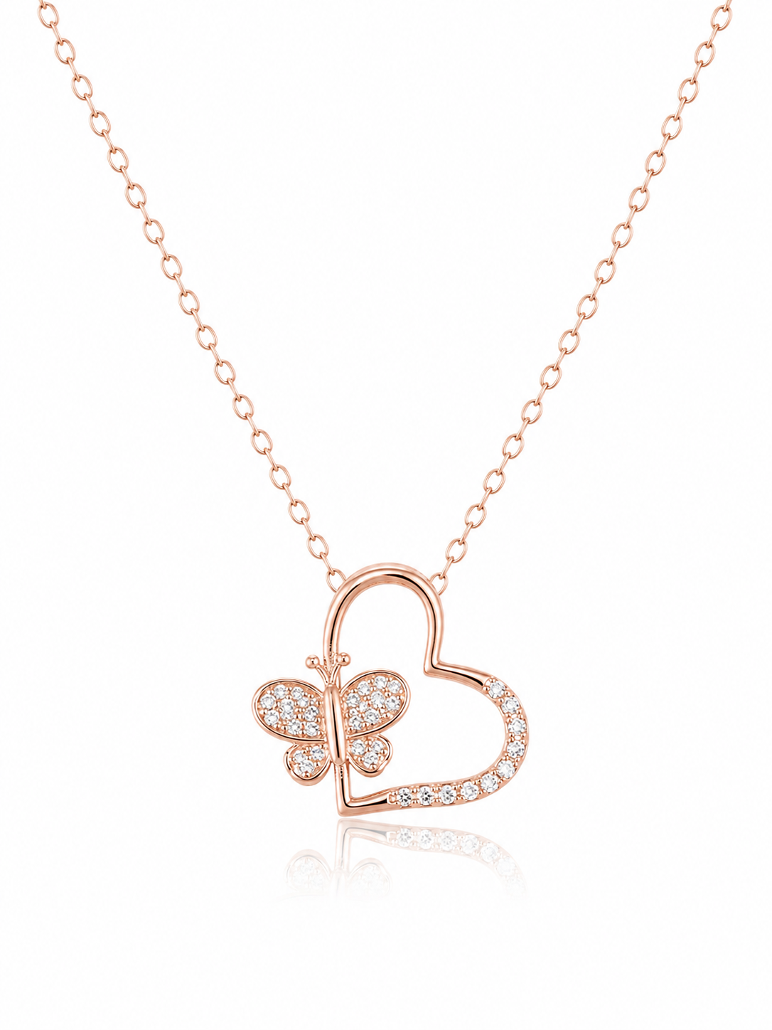 925 Sterling Silver Rose Gold Chain Pendant