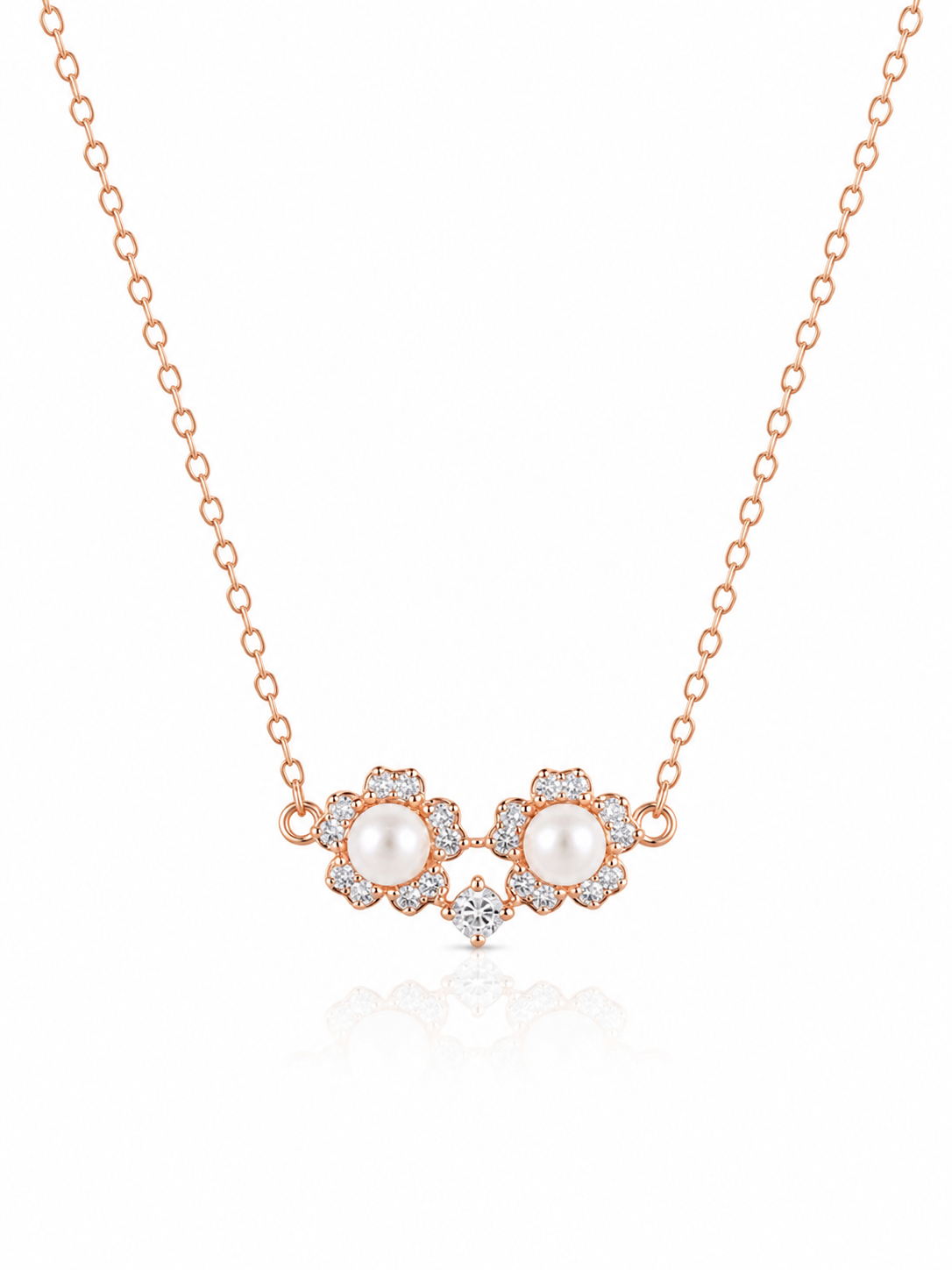 925 Sterling Silver Rose Gold Chain Pendant