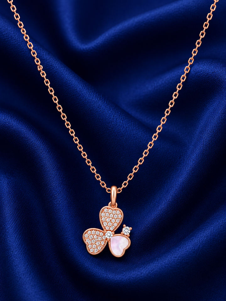 925 Sterling Silver Rose Gold Chain Pendant