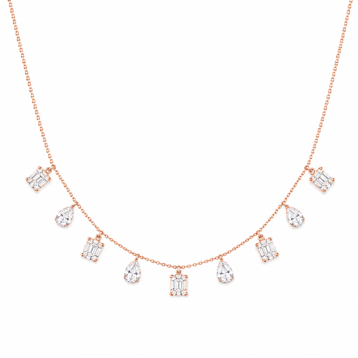 925 Sterling Silver Mixed Silver & Rose Gold Chain Pendant