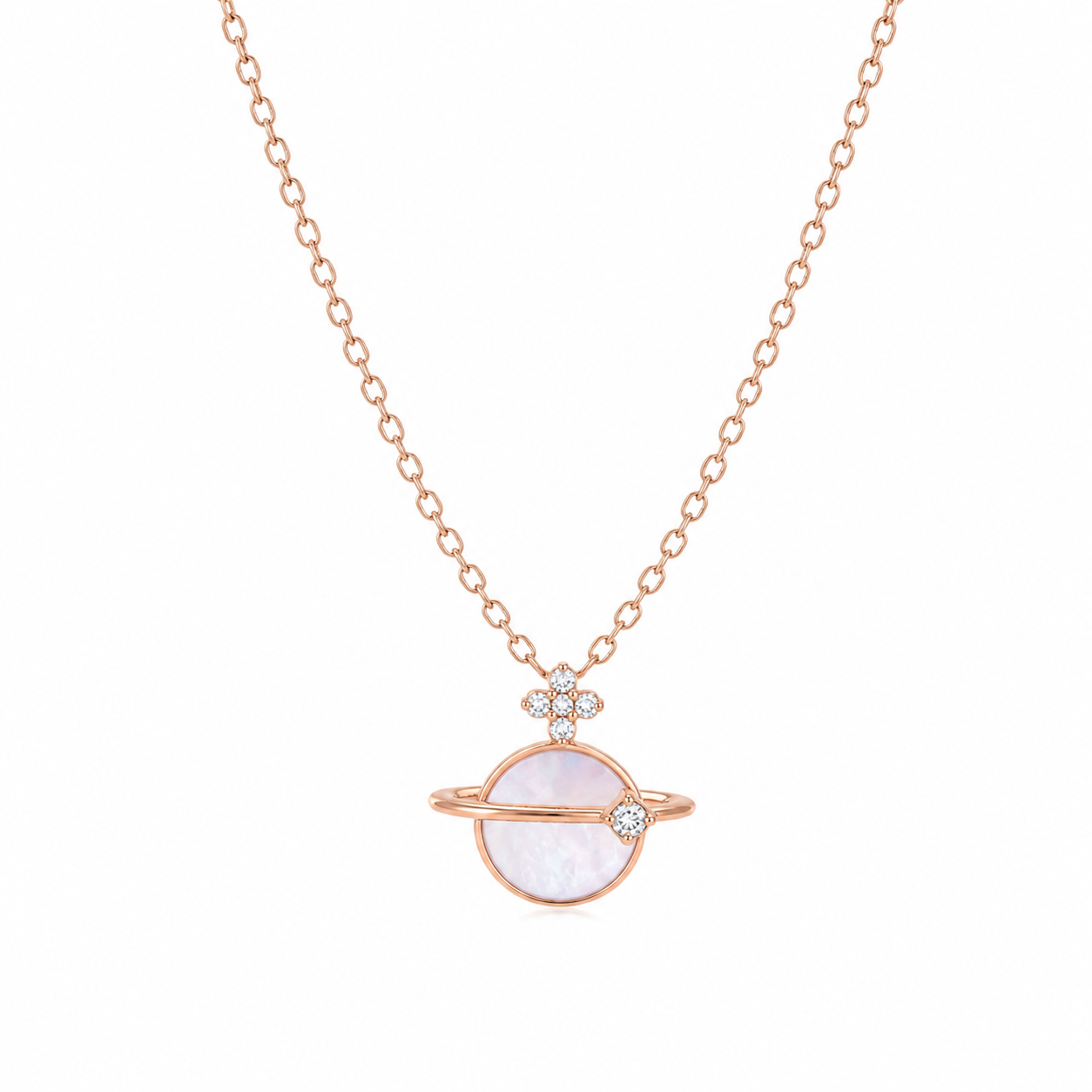 925 Sterling Silver Rose Gold Chain Pendant