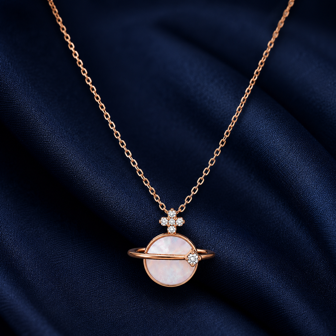 925 Sterling Silver Rose Gold Chain Pendant