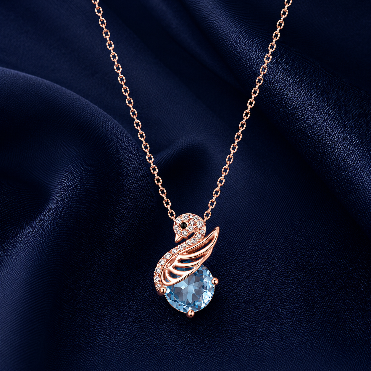925 Sterling Silver Mixed Silver & Rose Gold Chain Pendant