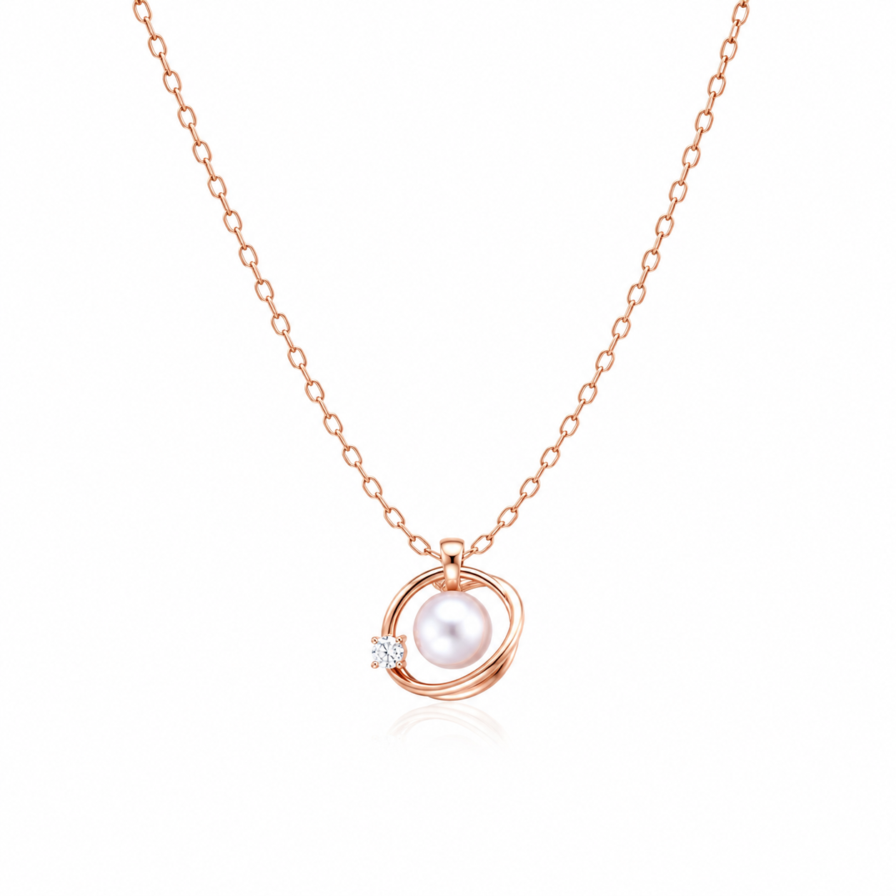 925 Sterling Silver Rose Gold Chain Pendant