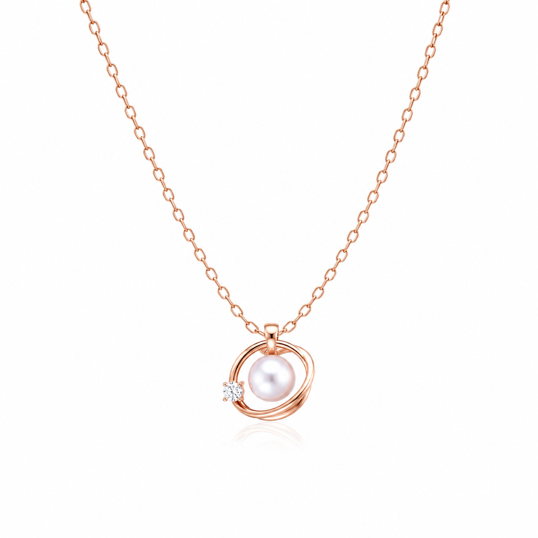 925 Sterling Silver Rose Gold Chain Pendant