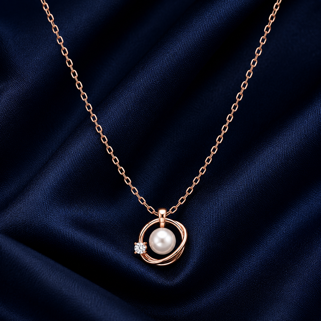 925 Sterling Silver Rose Gold Chain Pendant