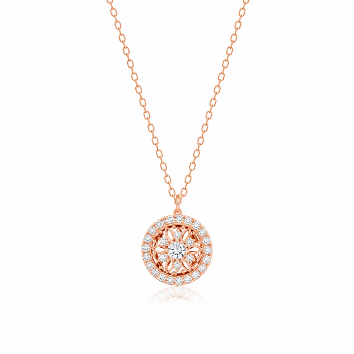 925 Sterling Silver Rose Gold Chain Pendant
