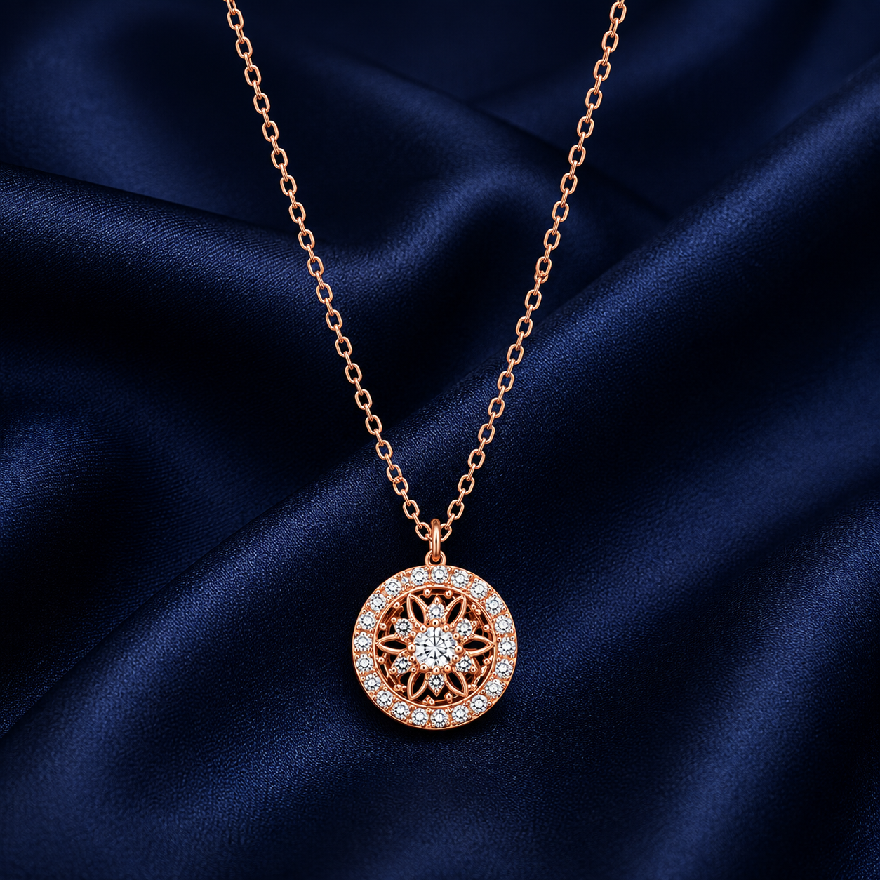 925 Sterling Silver Rose Gold Chain Pendant