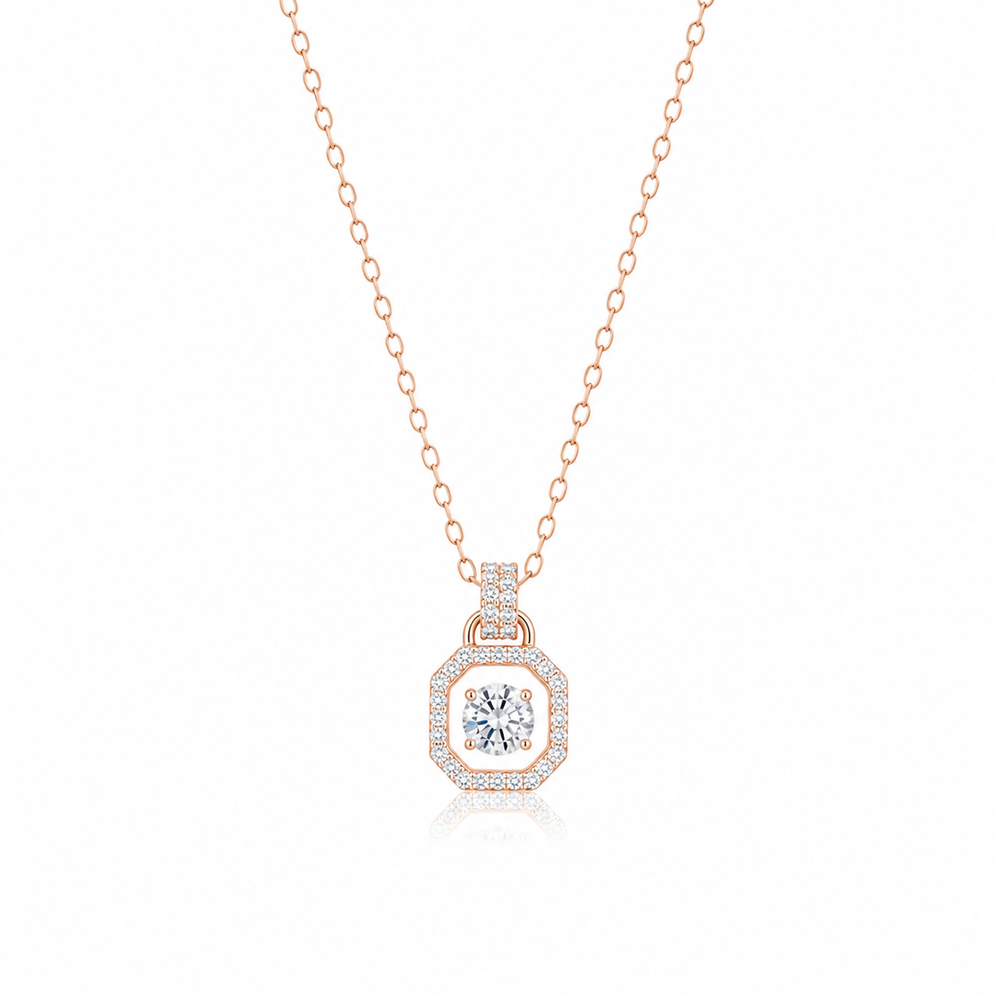 925 Sterling Silver Rose Gold Chain Pendant