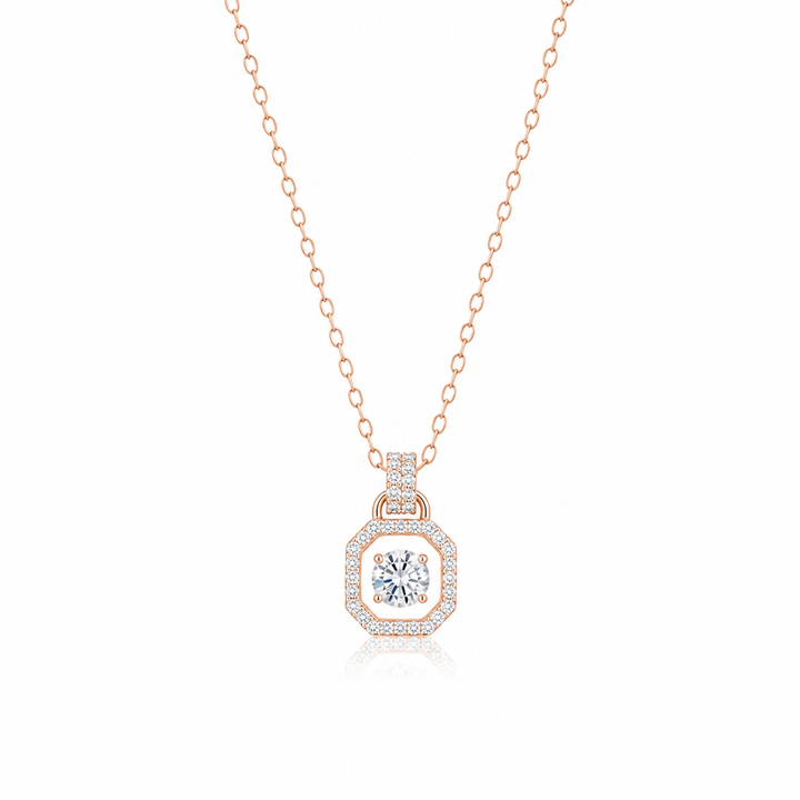 925 Sterling Silver Rose Gold Chain Pendant
