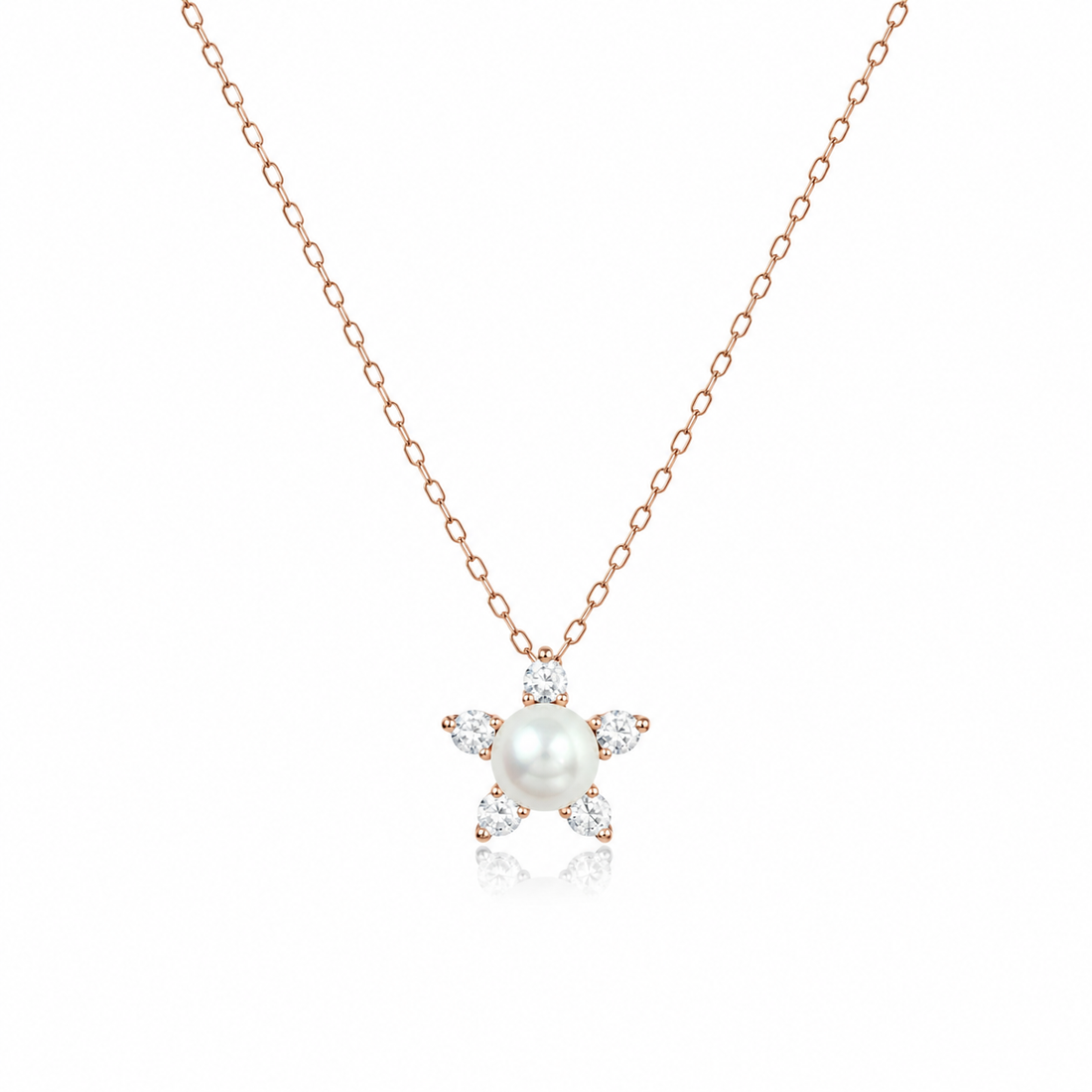 925 Sterling Silver Rose Gold Chain Pendant
