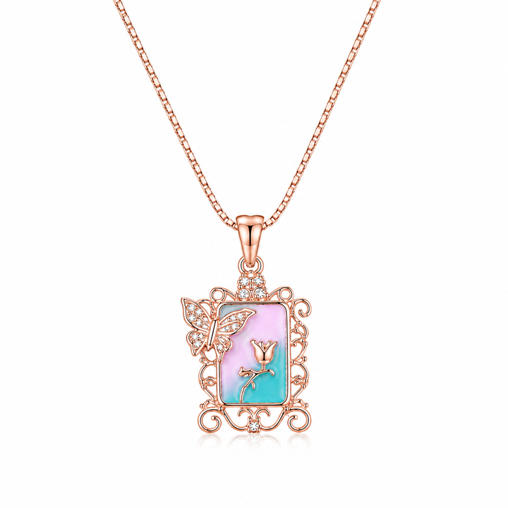 925 Sterling Silver Rose Gold Chain Pendant