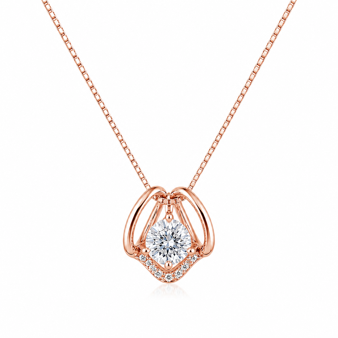925 Sterling Silver Rose Gold Chain Pendant