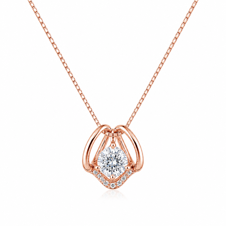 925 Sterling Silver Rose Gold Chain Pendant
