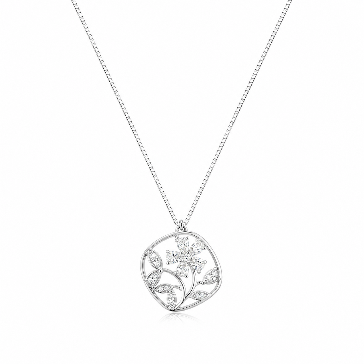 925 Sterling Silver Round Filigree Medallion Pendant Necklace - Silver Finish - front view