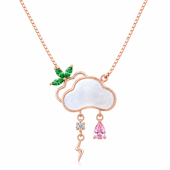 925 Sterling Silver Whimsical Unicorn Pendant Necklace - Rose Gold Finish - front view