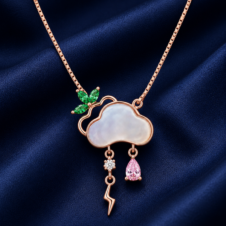 925 Sterling Silver Whimsical Unicorn Pendant Necklace - Rose Gold Finish - alternate view