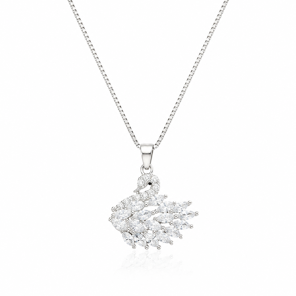 925 Sterling Silver Sunburst Floral Pendant Necklace - Silver Finish - front view
