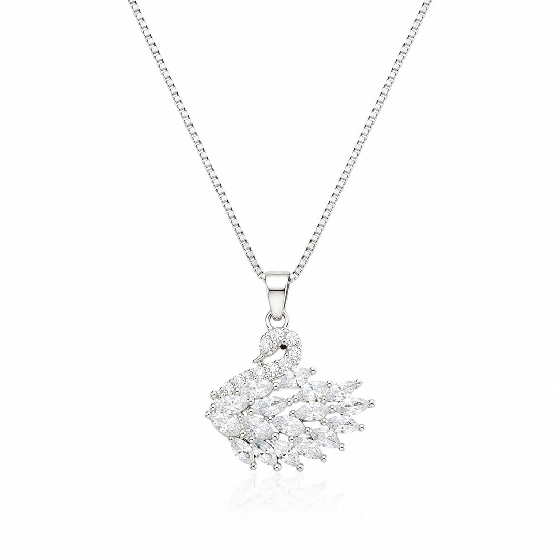 925 Sterling Silver Sunburst Floral Pendant Necklace - Silver Finish - front view