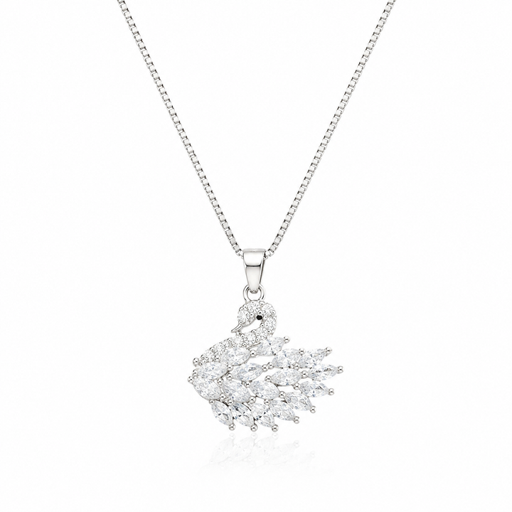 925 Sterling Silver Sunburst Floral Pendant Necklace - Silver Finish - front view
