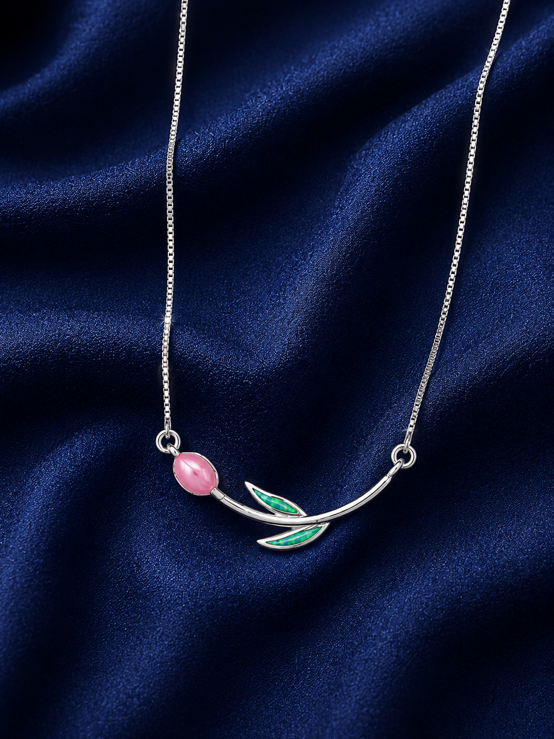 925 Sterling Silver Curved Bar Accent Pendant Necklace - Silver Finish - alternate view