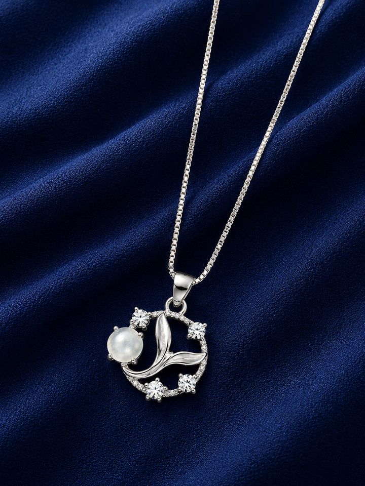 925 Sterling Silver Round Geometric Medallion Pendant Necklace - Silver Finish - alternate view