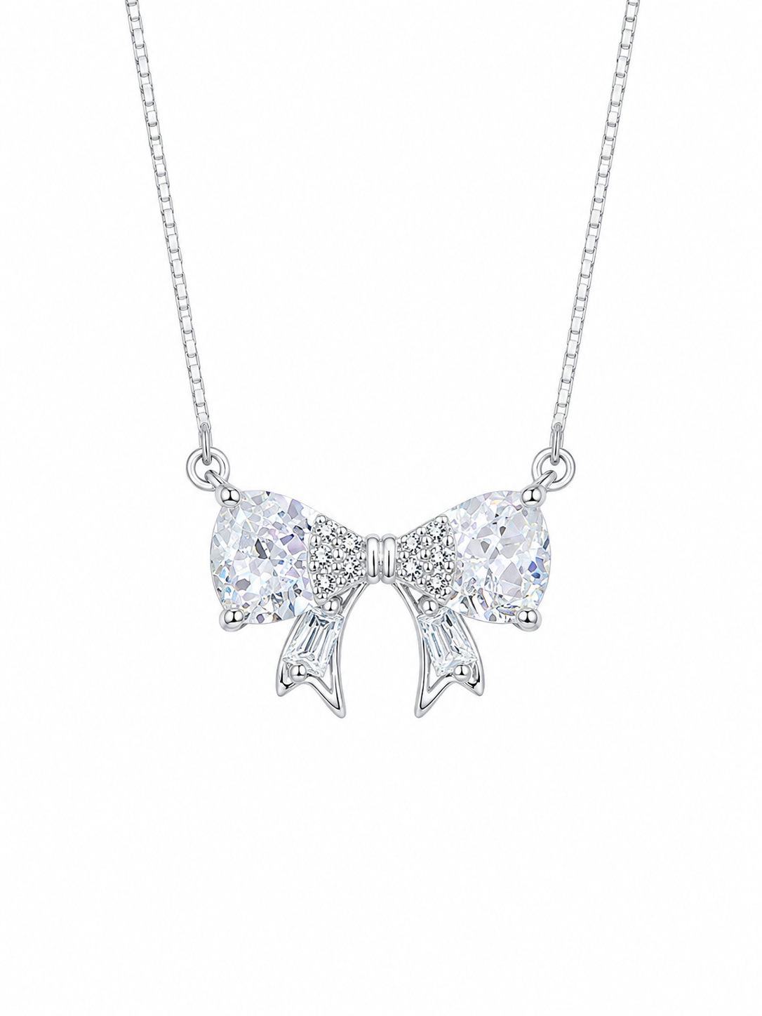 925 Sterling Silver Butterfly Wing Pendant Necklace - Silver Finish - front view