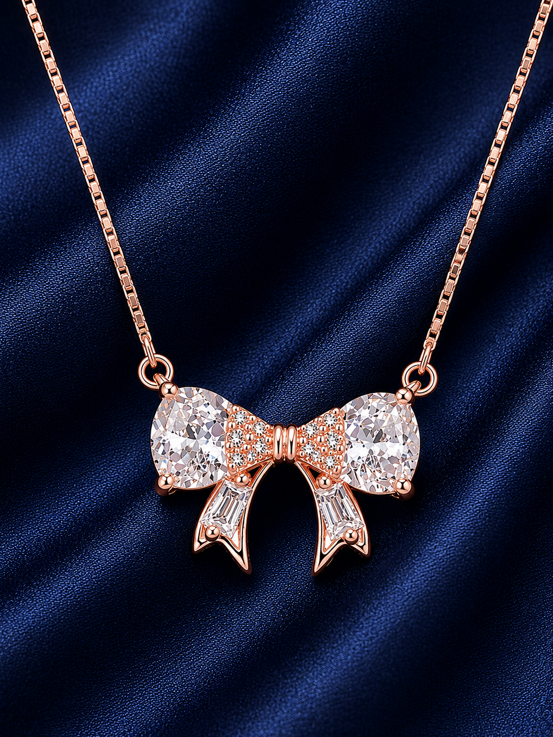 925 Sterling Silver Butterfly Wing Pendant Necklace - Rose Gold Finish - alternate view